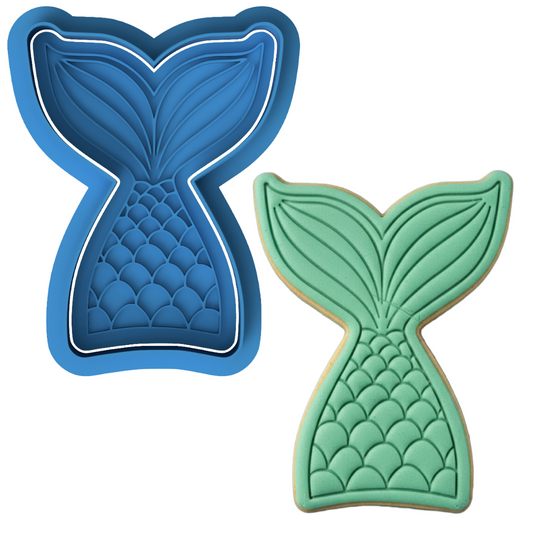 Mermaid Tail with Scales Cookie Cutter & Embosser Stamp Ocean & Fantasy Theme