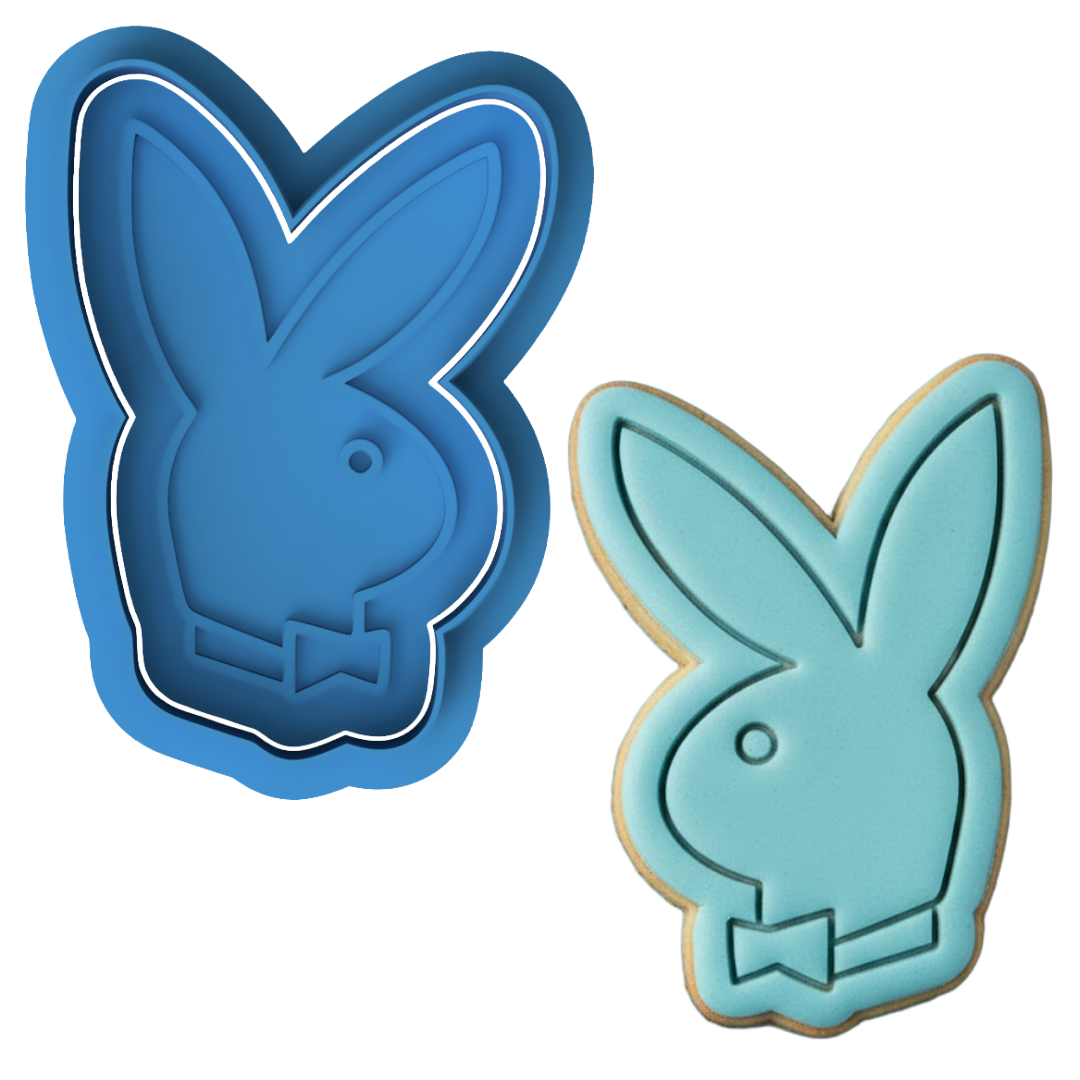 Bunny with Bow Tie Cookie Cutter and Embosser | Y2K Bachelorette Party Cookie | Adult Theme