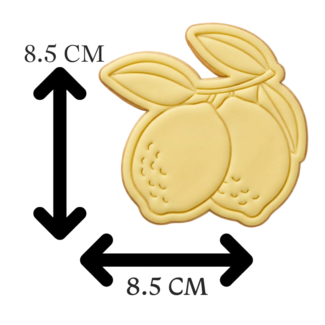 Lemon Branch Cookie Cutter and Embosser Stamp Set | Citrus Duo, Mediterranean Summer, Positano Style