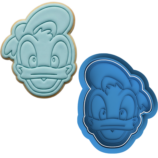 Donald Duck Face Cookie Cutter and Embosser Stamp Set | Classic Cartoon, Sailor Duck