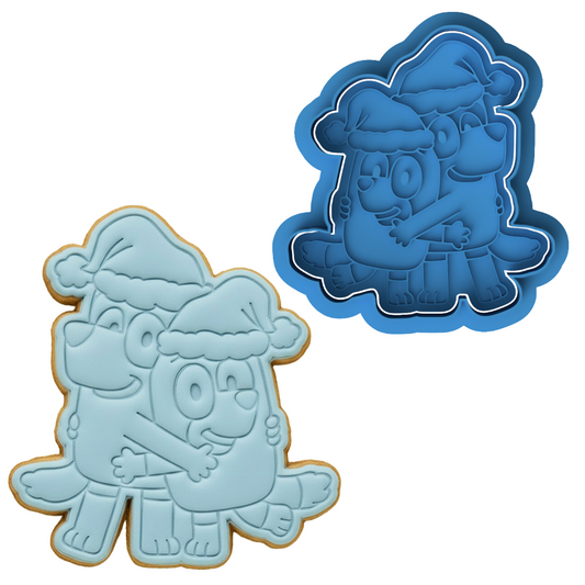 Bluey and Bingo Christmas Hug Cookie Cutter and Embosser Set | Holiday, Aussie