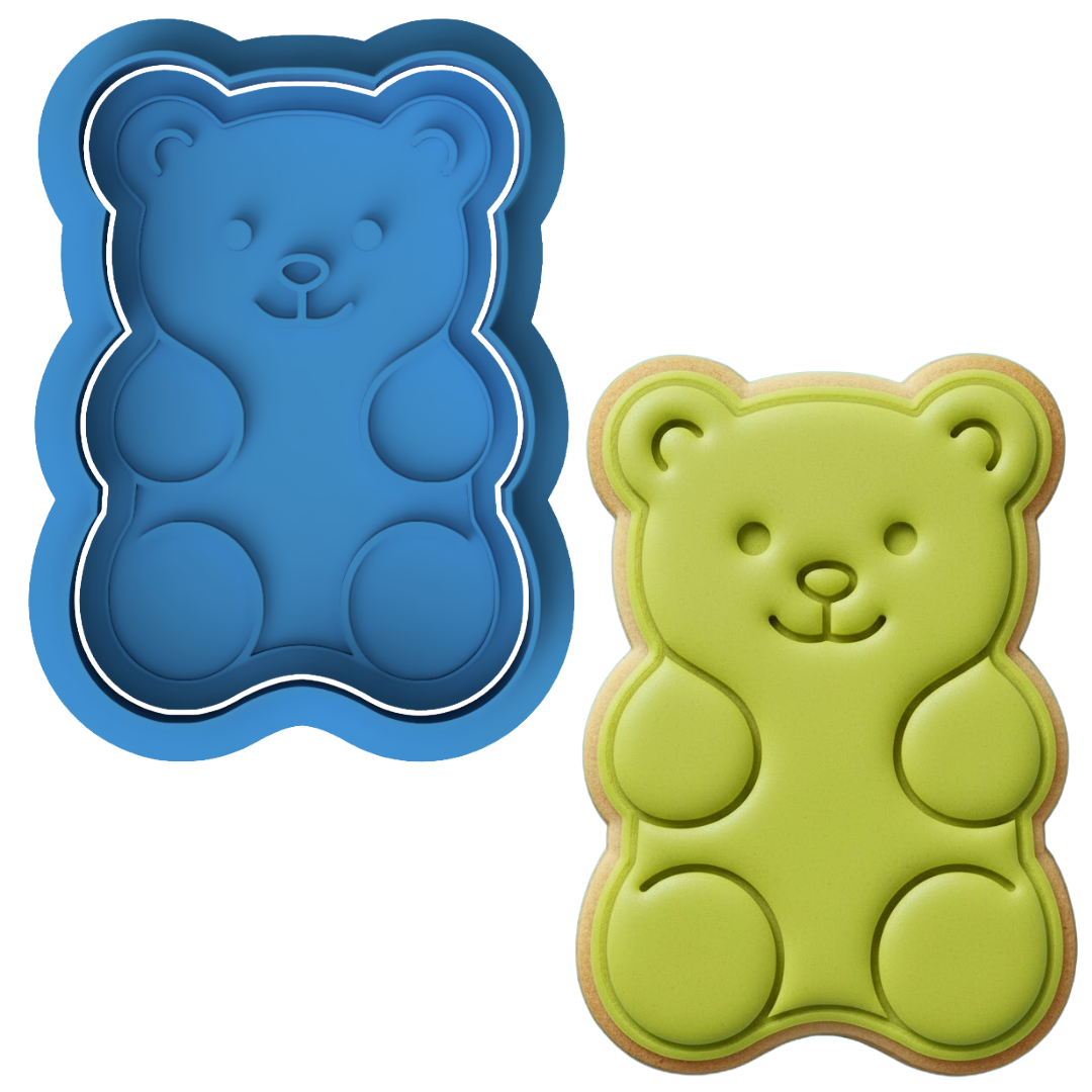 Gummy Bear Cookie Cutter & Embosser Stamp (Candy & Baby Shower Theme)