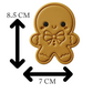 Kawaii Gingerbread Man Cookie Cutter and Embosser Stamp Cute Christmas Bowtie