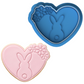 Bunny Heart with Flowers Cookie Cutter and Embosser Stamp | Easter Love, Rabbit Silhouette, Spring Cookie
