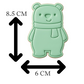 Cute Winter Bear Cookie Cutter and Embosser Stamp Set | Polar Bear, Scarf, Christmas