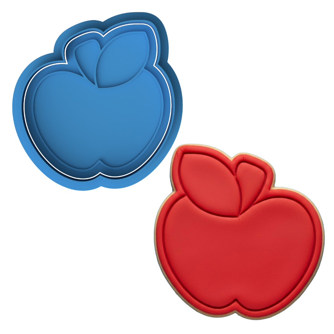 Apple with Leaves Cookie Cutter & Embosser Stamp (Teacher Gift & Back to School)