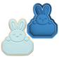 Cute Bunny Holding Blank Sign Cookie Cutter and Embosser Stamp | Personalised Easter Name Plaque, DIY Place Setting