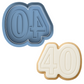 2-DIGIT Number 40 Cookie Cutter & Stamp
