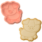 Pig Cookie Cutter & Embosser – Farm Animal Biscuit Stamp