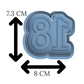 2-DIGIT Number 18 Cookie Cutter & Stamp