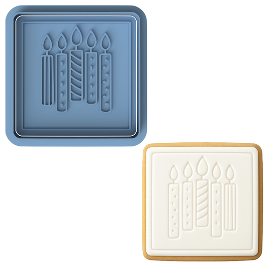 Birthday Candles Cookie Cutter and Stamp Embosser - 6cm x 7.5cm