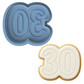 2-DIGIT Number 30 Cookie Cutter & Stamp