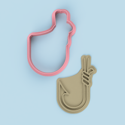 Fishing Hook Cookie Cutter and Stamp Embosser