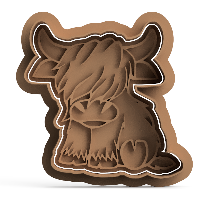 Highland Cow Cookie Cutter & Stamp