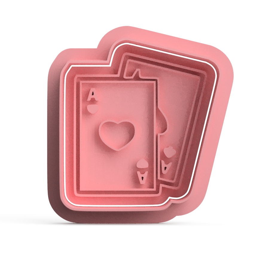 Playing cards cookie cutter & stamp