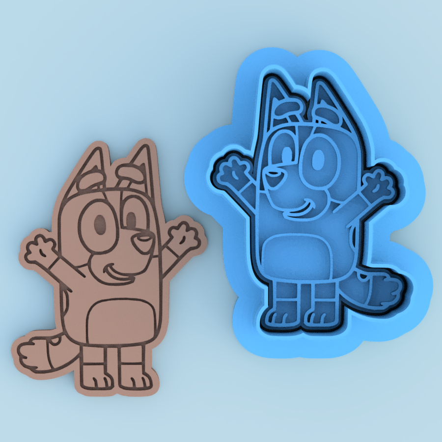 Bluey and Bingo Cookie Cutter and Embosser Stamp Kids Tv