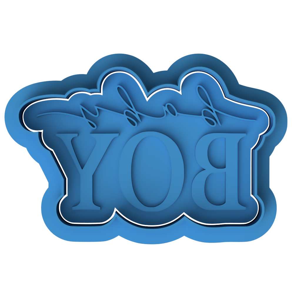 Baby Boy Plaque Cookie Cutter and Embosser Stamp Set | Gender Reveal, Baby Shower