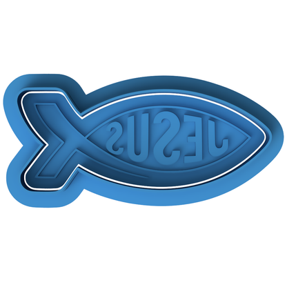 Ichthus Jesus Fish Cookie Cutter and Embosser Set | Christian, Religious, Faith