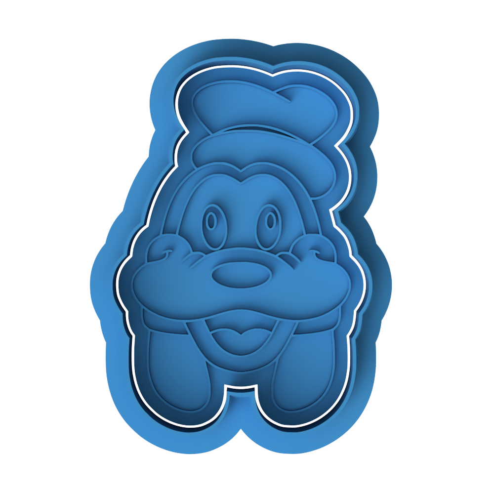 Goofy Face Cookie Cutter and Embosser Stamp Set | Funny Dog, Cartoon, Mickey's Friend