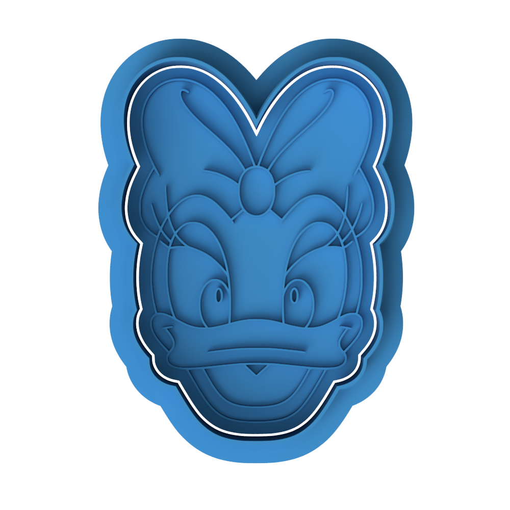 Daisy Duck Face Cookie Cutter and Embosser Stamp Set | Cute Cartoon, Bow, Minnie's Friend