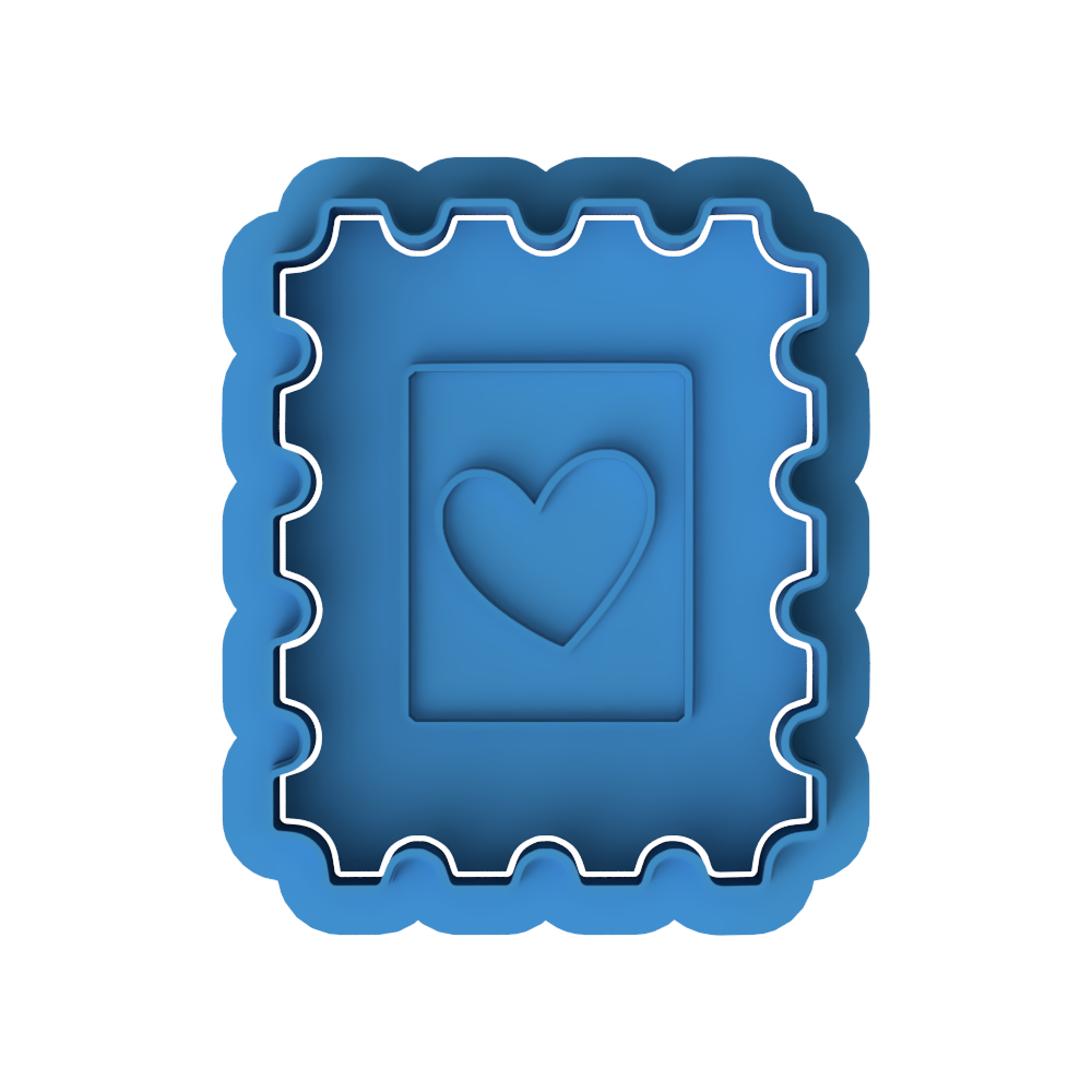 Love Heart Postage Stamp Cookie Cutter and Embosser Set | Valentine's Day, Sweet Mail, Wedding