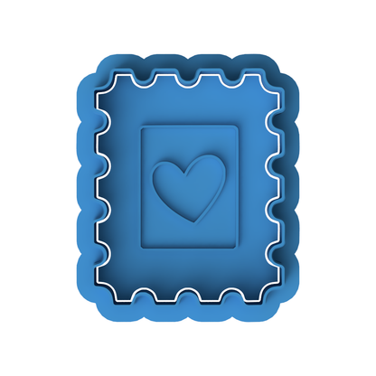 Love Heart Postage Stamp Cookie Cutter and Embosser Set | Valentine's Day, Sweet Mail, Wedding
