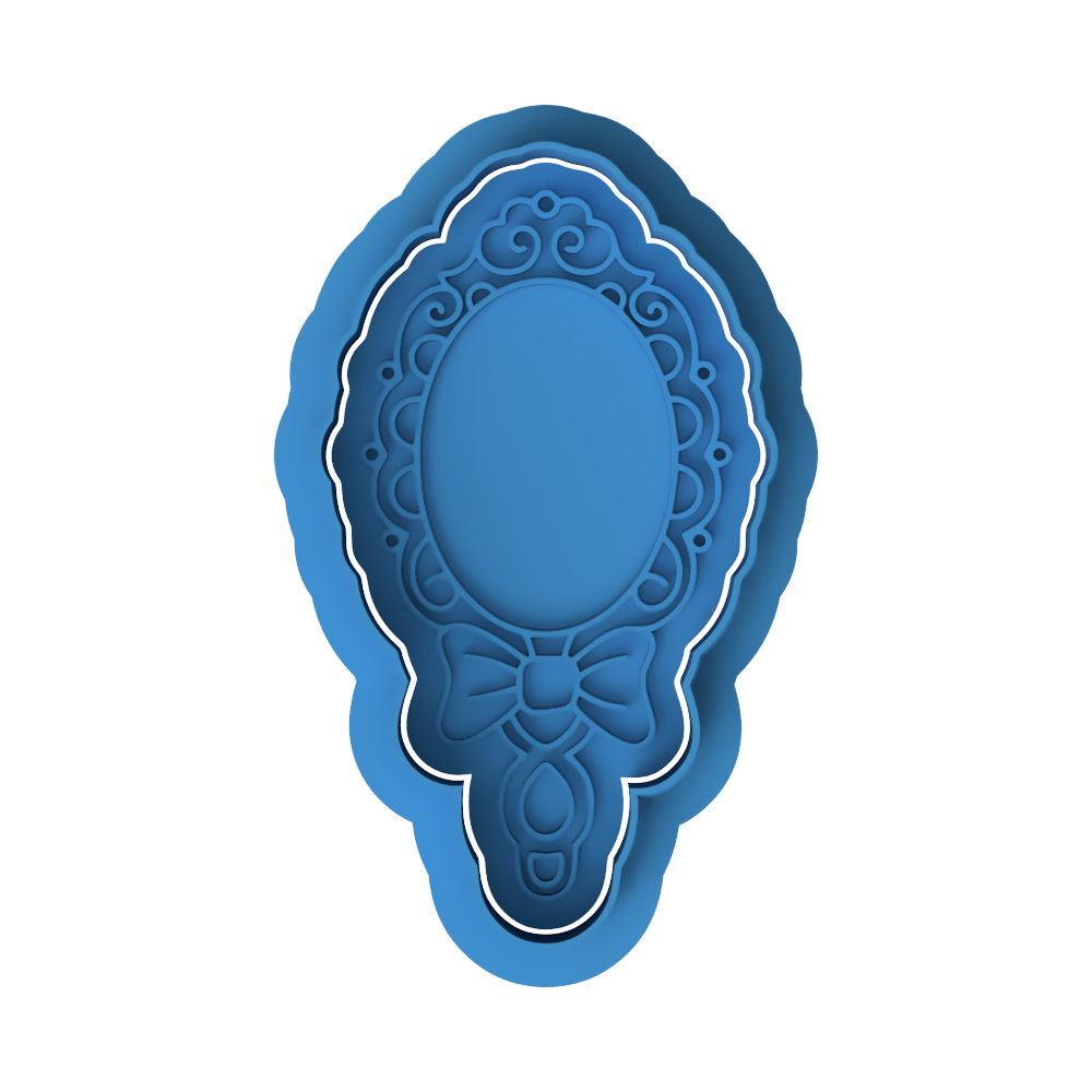 Princess Hand Mirror Cookie Cutter and Embosser Stamp | Fairy Tale, Snow White Theme, Vanity