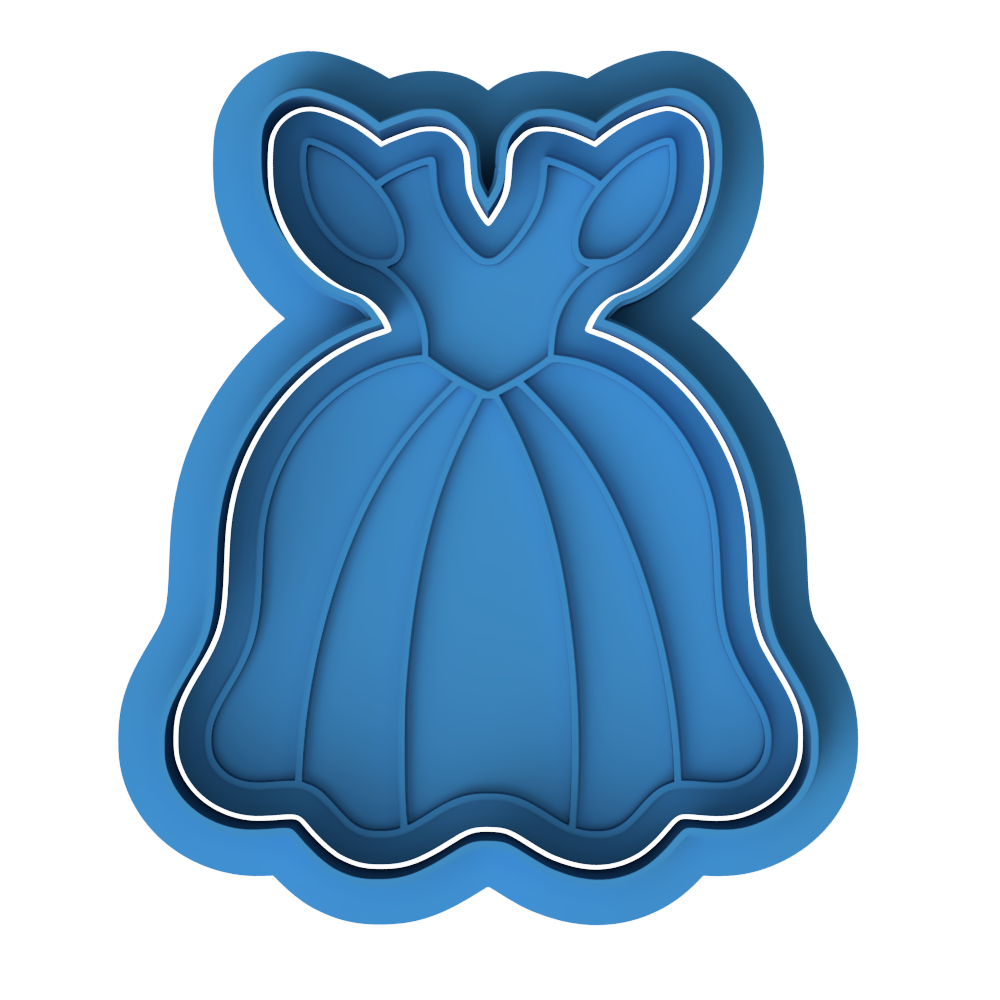 Princess Dress Ballgown Cookie Cutter and Embosser Stamp | Fairy Tale, Cinderella Costume, Fashion