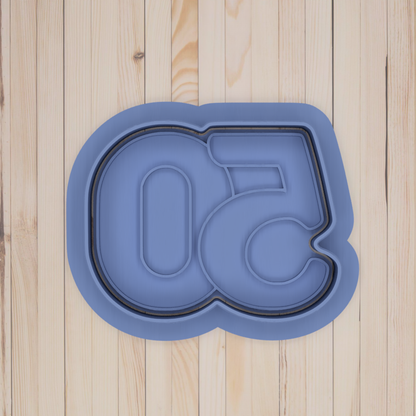 2-DIGIT Number 50 Cookie Cutter & Stamp