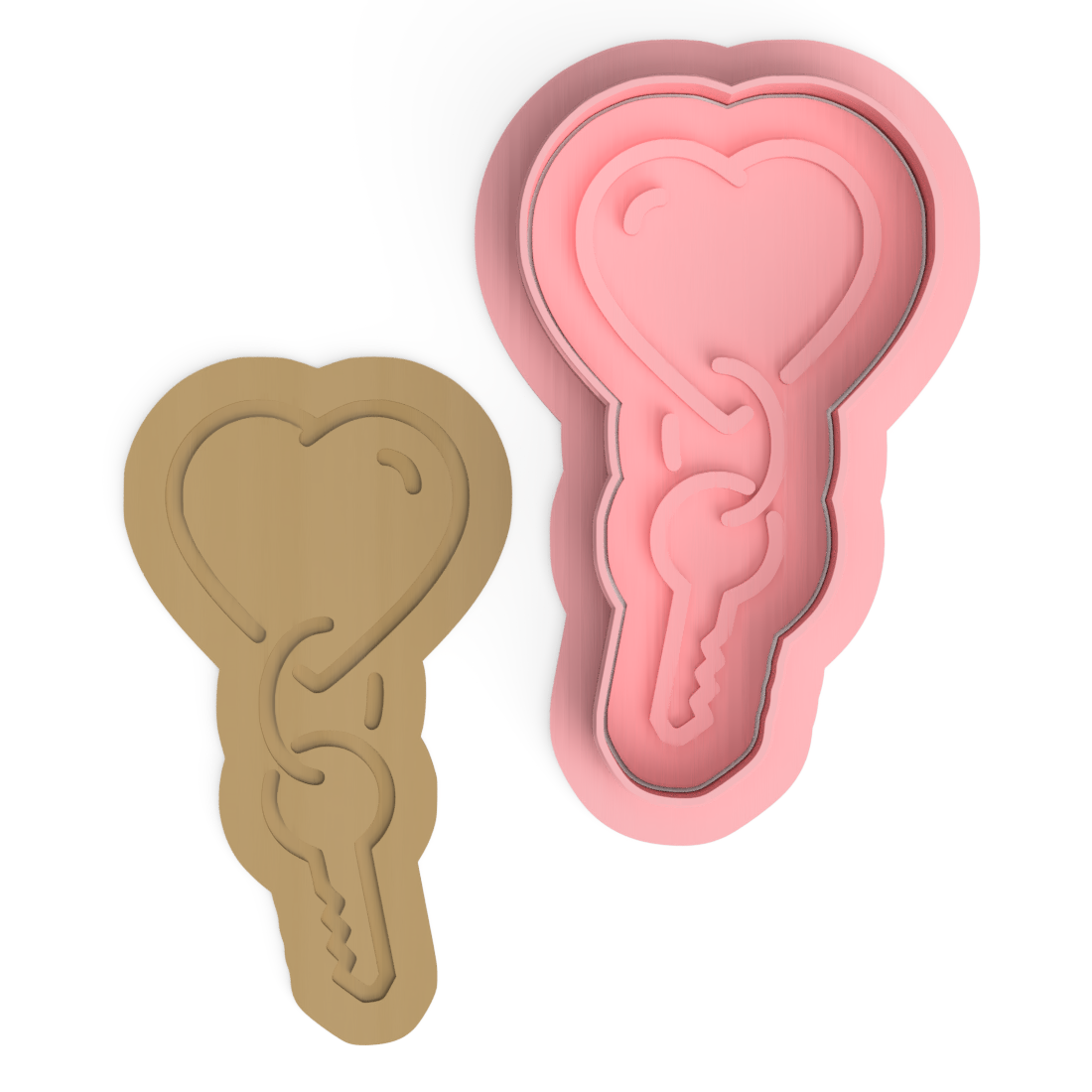 Key Heart Cookie Cutter & Stamp