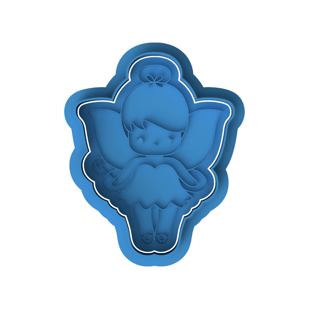 Fairy Cookie Cutter | Magical Girl Cookie Stamp | Fairy Wings Embosser