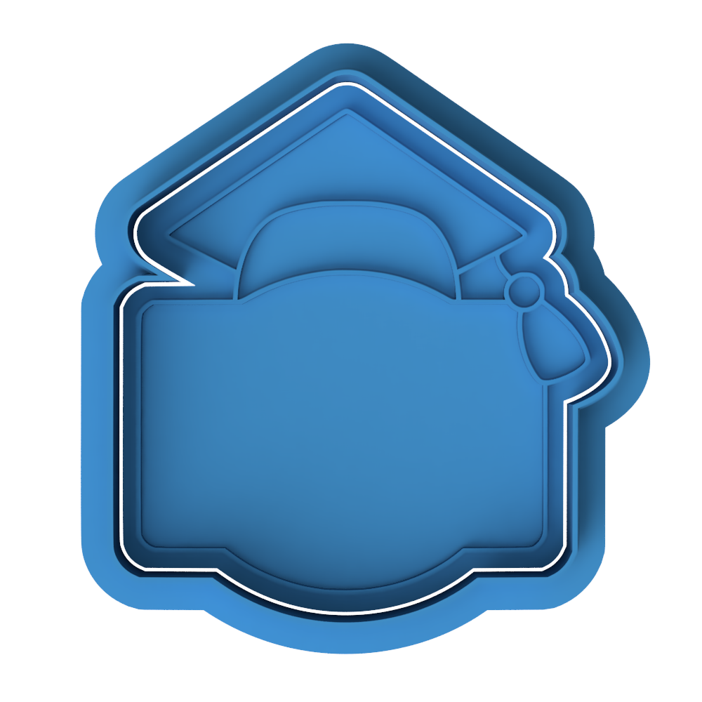 Graduation Cap Plaque Cookie Cutter and Embosser Stamp Set | Custom, Grad Party