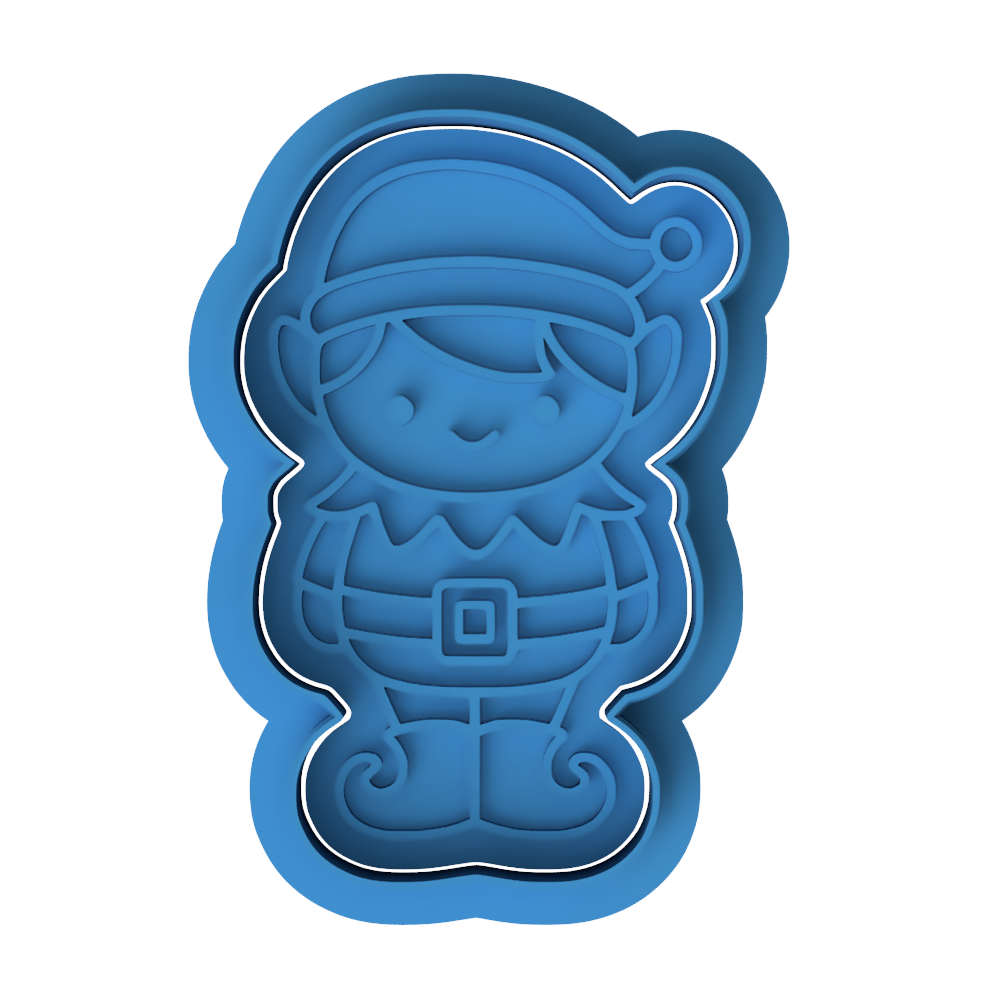 Cute Christmas Elf Cookie Cutter and Embosser Stamp Set | Holiday, Santa's Helper