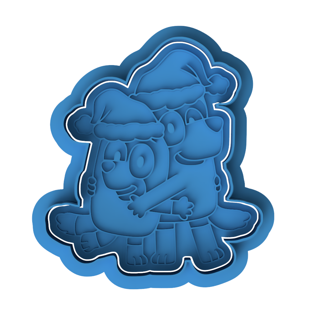 Bluey and Bingo Christmas Hug Cookie Cutter and Embosser Set | Holiday, Aussie