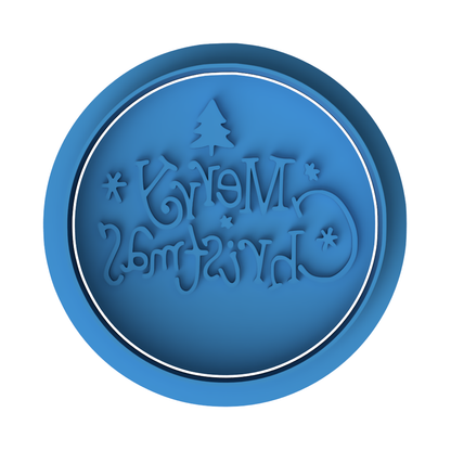 Merry Christmas Cookie Embosser – Festive Round Design