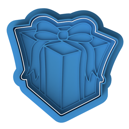 Gift Box with Bow Cookie Cutter & Embosser – Christmas or Birthday Cookie Design