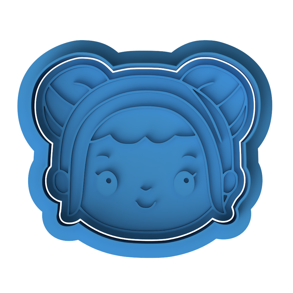 Demon Hunters Mira Cookie Cutter & Embosser – Chibi Character Cookie Design