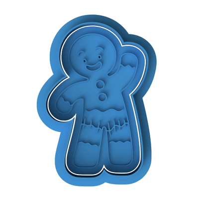 Gingerbread Man Cookie Cutter & Embosser – Classic Christmas Cookie Design