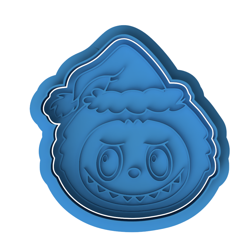 Christmas Labubu Cookie Cutter & Embosser – Cute Character Holiday Cookie Design
