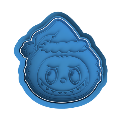Christmas Labubu Cookie Cutter & Embosser – Cute Character Holiday Cookie Design