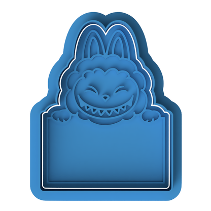 Labubu Nameplate Cookie Cutter & Embosser – Customizable Character Cookie Design