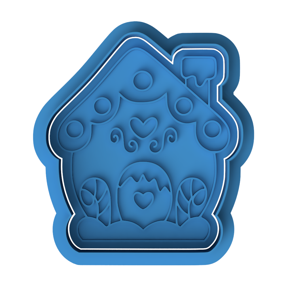 Gingerbread House Cookie Cutter & Embosser – Christmas Holiday Cookie Design