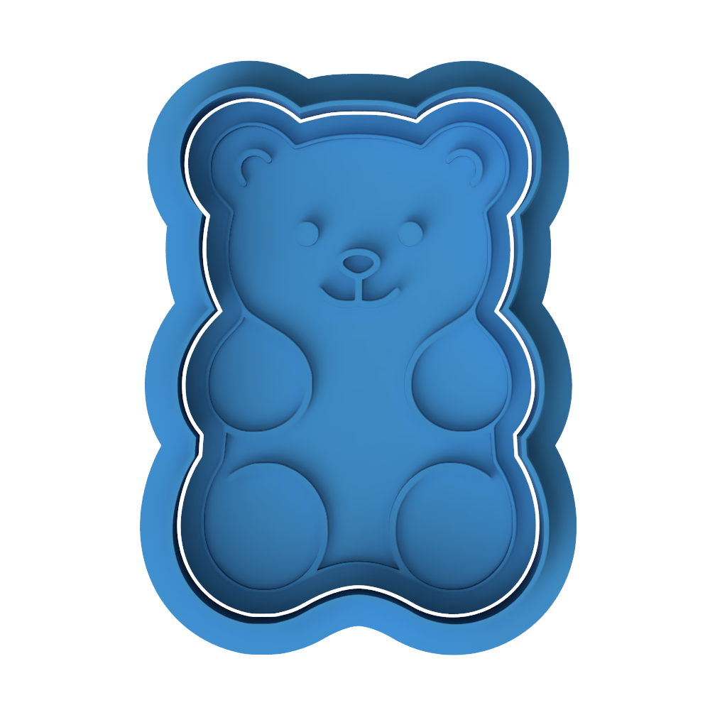 Gummy Bear Cookie Cutter & Embosser Stamp (Candy & Baby Shower Theme)