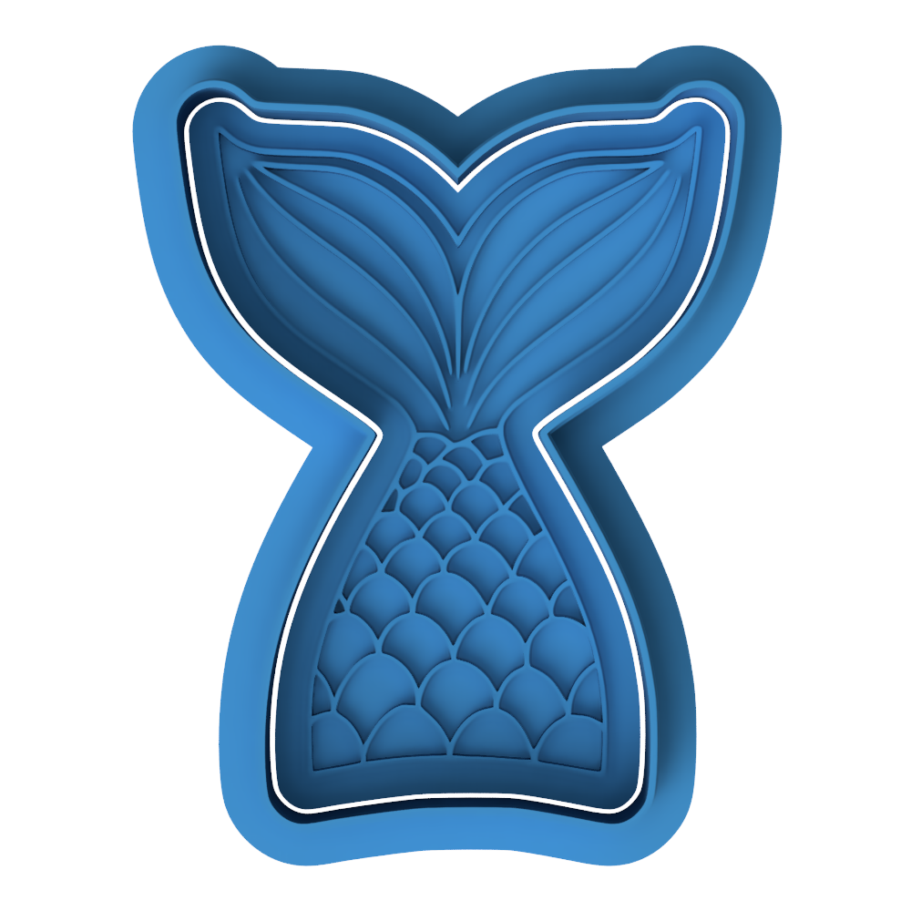 Mermaid Tail with Scales Cookie Cutter & Embosser Stamp Ocean & Fantasy Theme