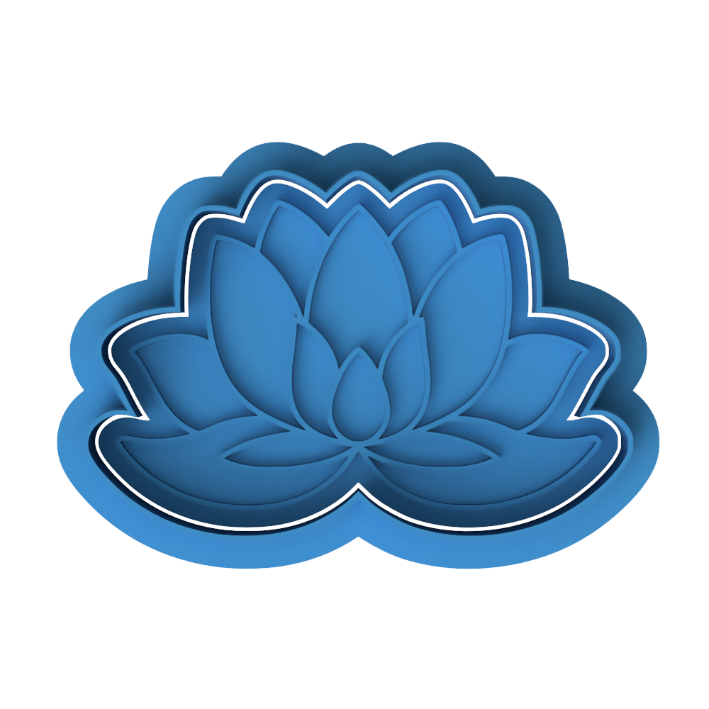 Lotus Flower Cookie Cutter and Embosser Stamp Yoga Zen Floral