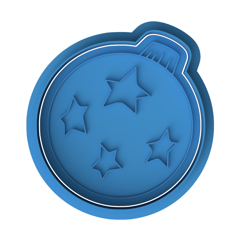 Christmas Bauble Star Ornament Cookie Cutter and Embosser Stamp