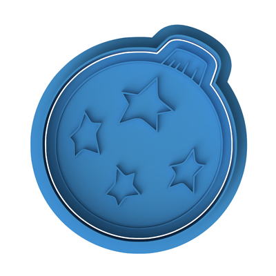 Christmas Bauble Star Ornament Cookie Cutter and Embosser Stamp