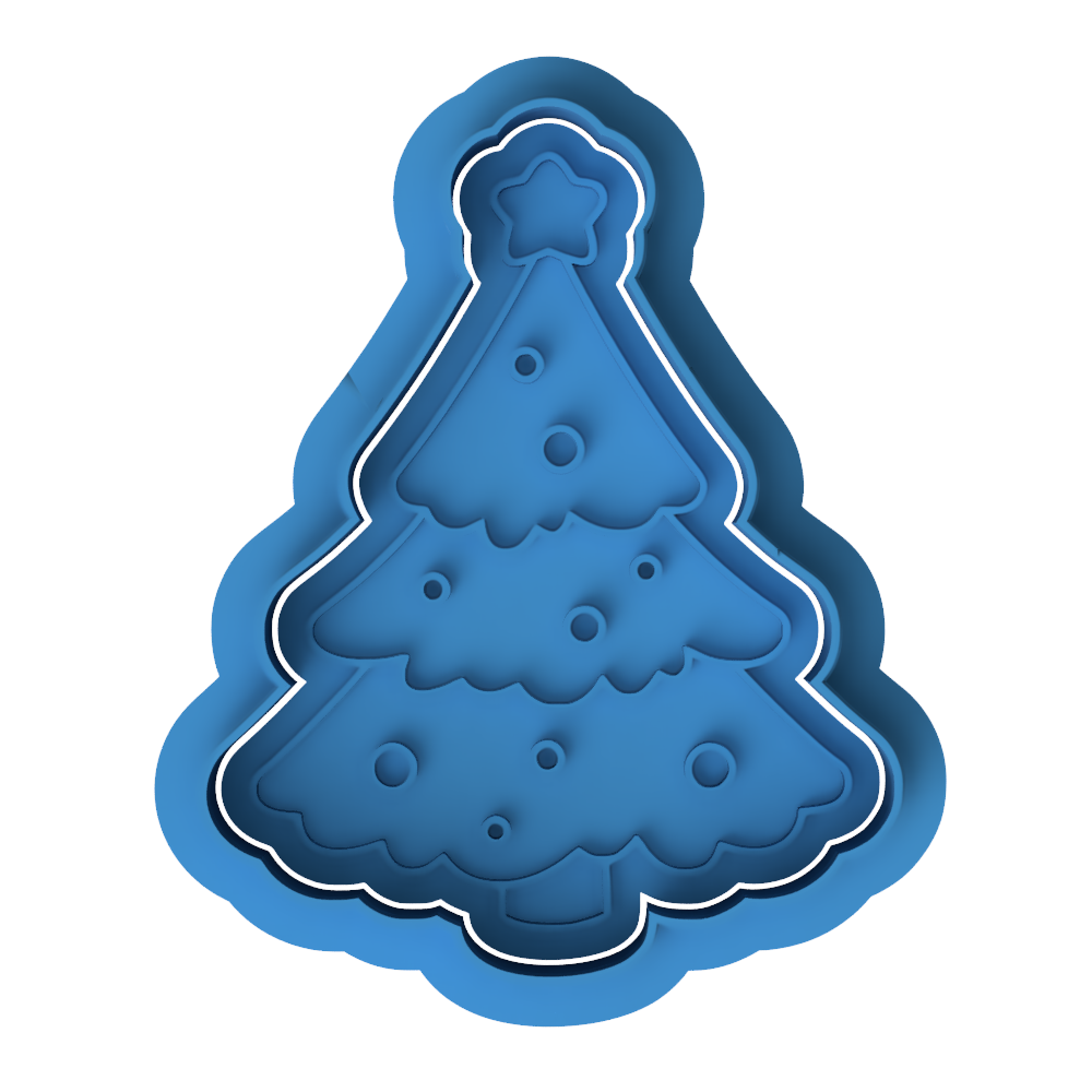 Christmas Tree Bauble Cookie Cutter and Embosser Stamp Holiday Festive