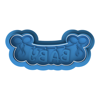 Baby Bunting Banner Cookie Cutter and Embosser Set – Baby Shower Baking Tool