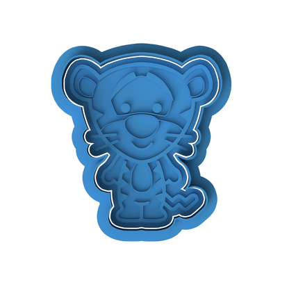 Tigger Style Tiger Character Cookie Cutter and Embosser Set – Classic Nursery Baking Tool